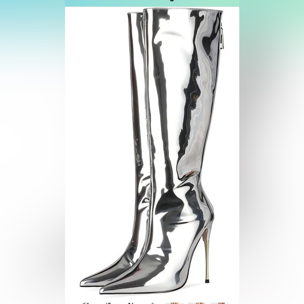 Women's Metallic Knee High Boots